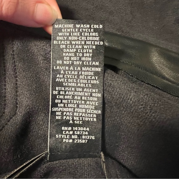 NWT 7 For All Mankind XS Oversized Leather Button Down Short Sleeve Black Jacket - Picture 8 of 9